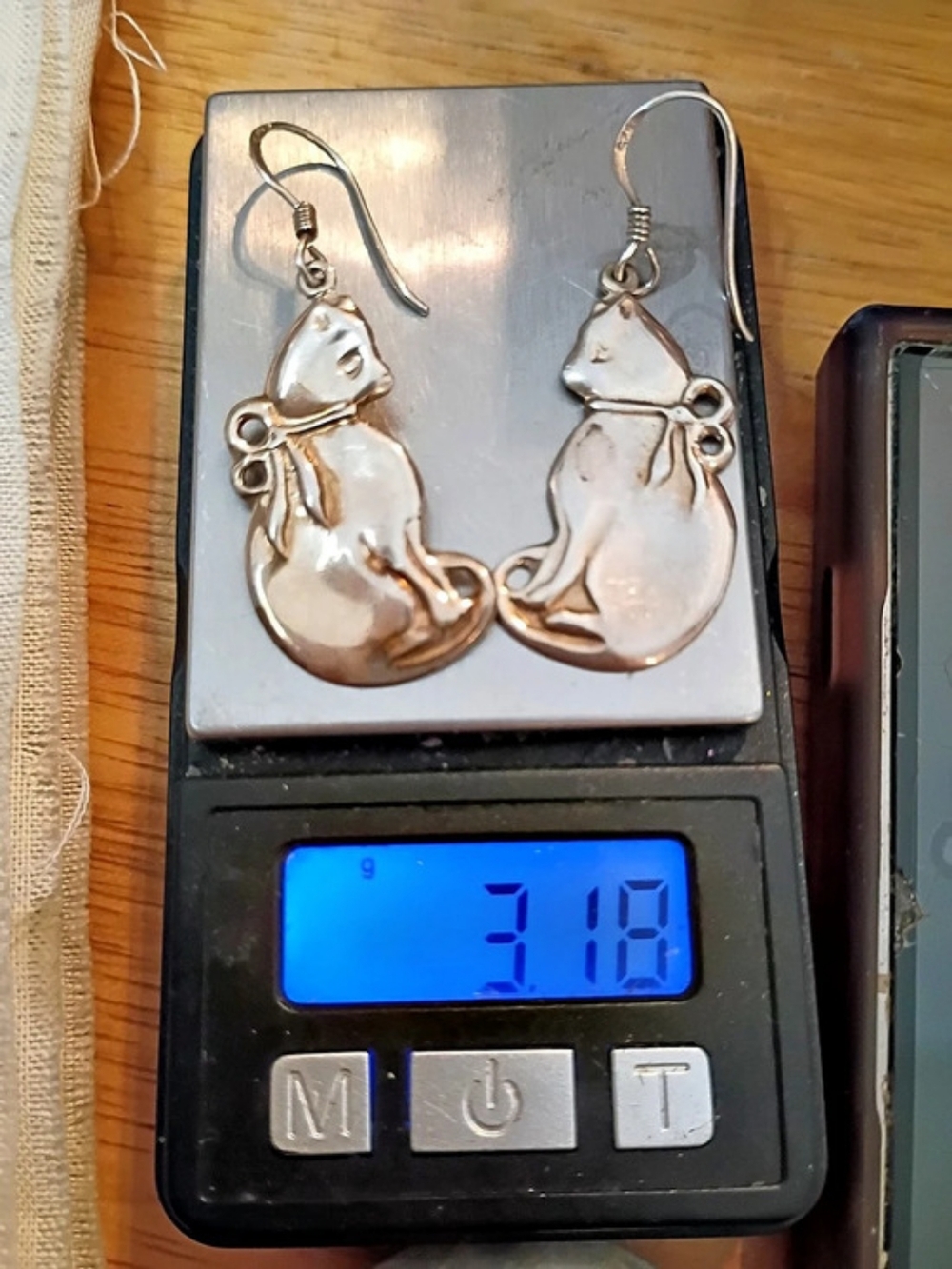 Sterling Silver Cat Earrings